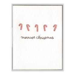 Candy Cane Christmas Letterpress Greeting Card