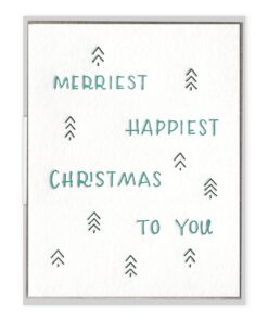 Merriest Happiest Christmas Letterpress Greeting Card