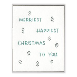 Merriest Happiest Christmas Letterpress Greeting Card