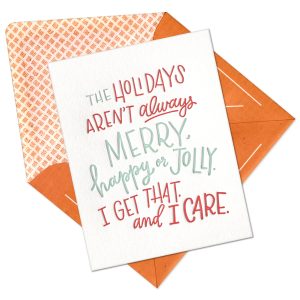 Holidays— I Care Letterpress Greeting Card with Envelope