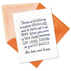 No Right Way to Grieve Letterpress Greeting Card with Envelope
