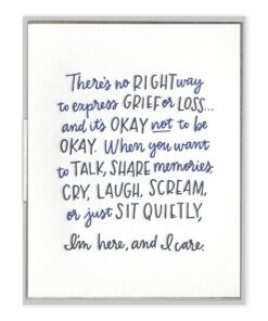 No Right Way to Grieve Letterpress Greeting Card