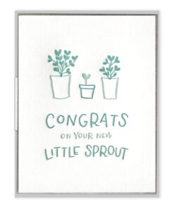 Little Sprout Congrats Letterpress Greeting Card