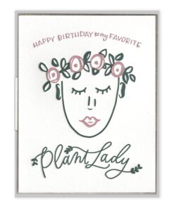 Plant Lady Birthday Letterpress Greeting Card