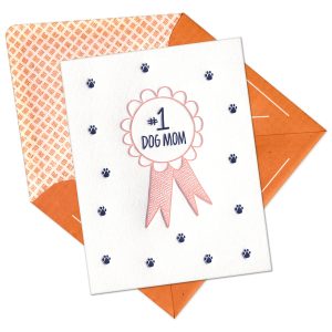 Dog Mom Letterpress Greeting Card with Envelope