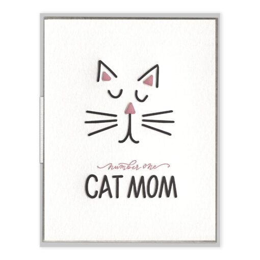 Cat Mom Letterpress Greeting Card