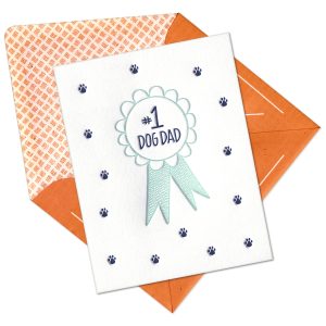 Dog Dad Letterpress Greeting Card with Envelope