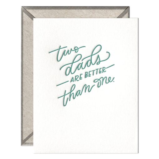 Two Dads Letterpress Greeting Card with Envelope