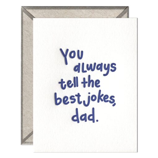 Dad Jokes Letterpress Greeting Card with Envelope