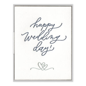 Happy Wedding Day Script Letterpress Greeting Card