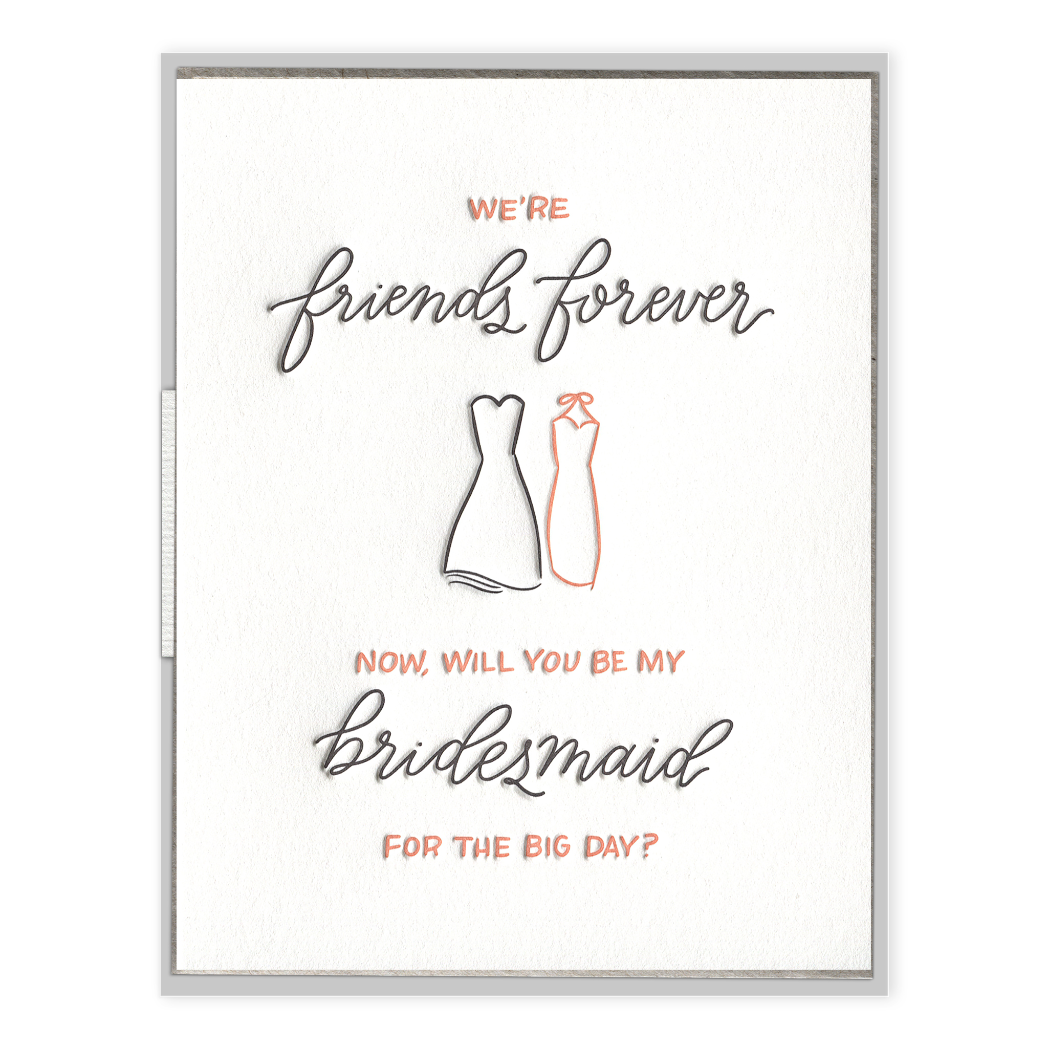 Bridesmaid Letterpress Greeting Card