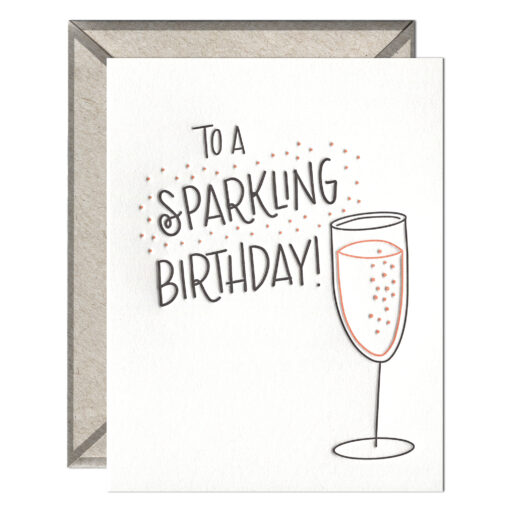 Sparkling Birthday Letterpress Greeting Card with Envelope