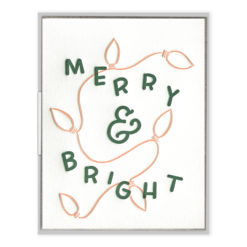 Merry & Bright Lights Letterpress Greeting Card with Envelope