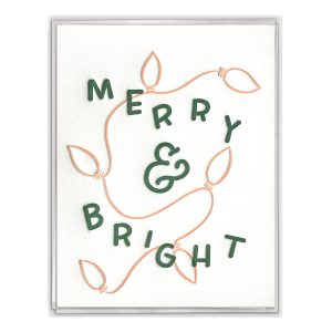 Merry & Bright Lights Letterpress Greeting Card Boxed Set of Six
