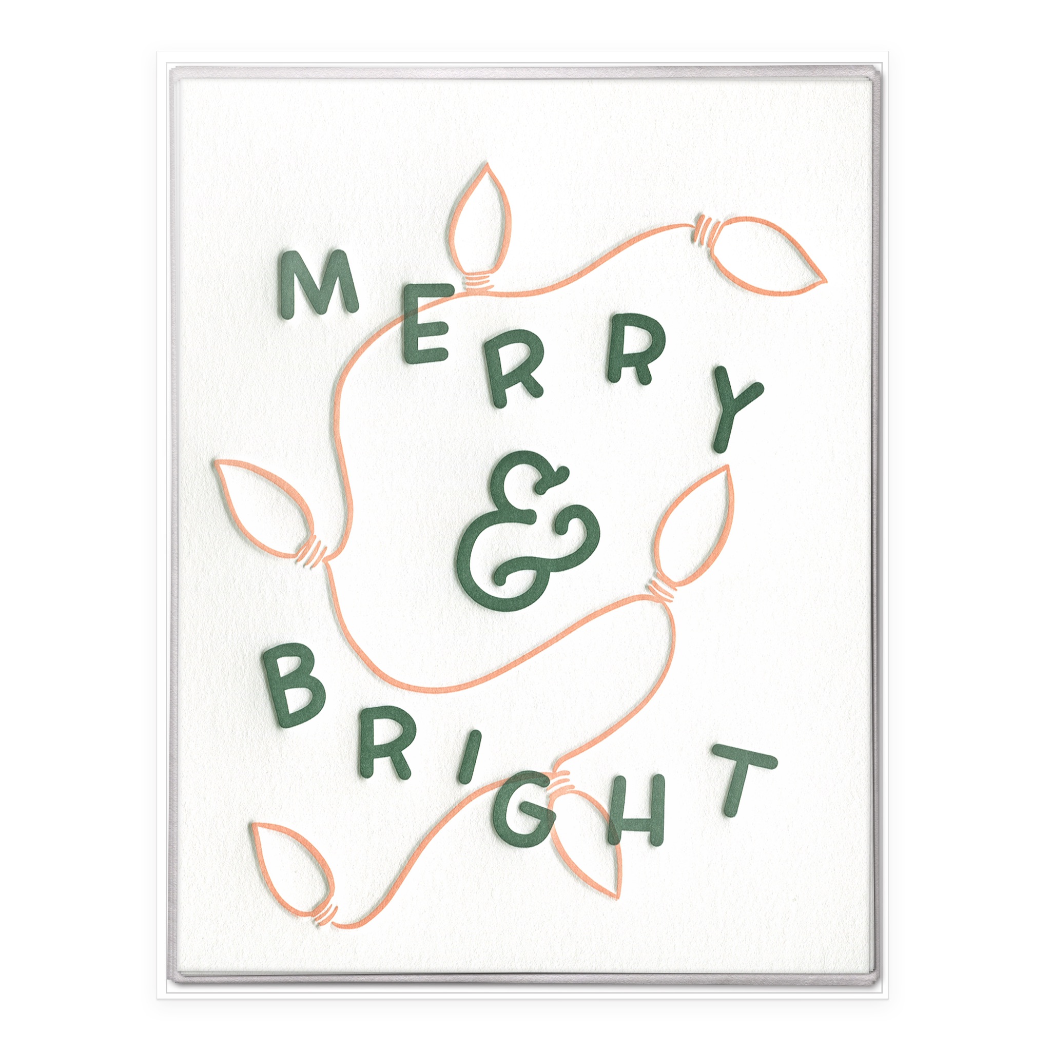 Merry & Bright Lights Letterpress Greeting Card Boxed Set of Six