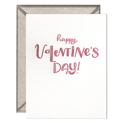 Happy Valentine's Day Letterpress Greeting Card with Envelope