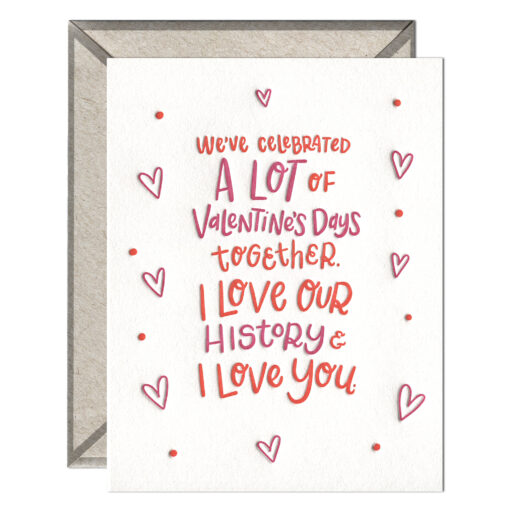 Love Our History Letterpress Greeting Card with Envelope