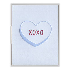 XOXO Heart Letterpress Greeting Card