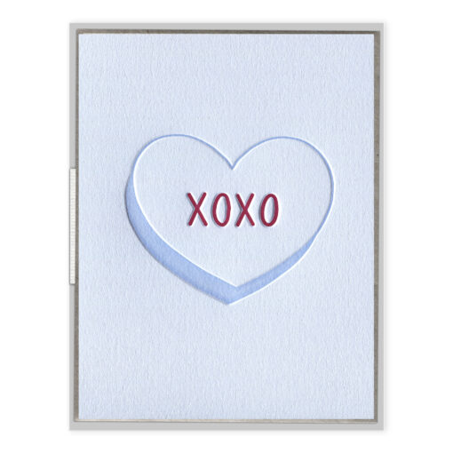 XOXO Heart Letterpress Greeting Card