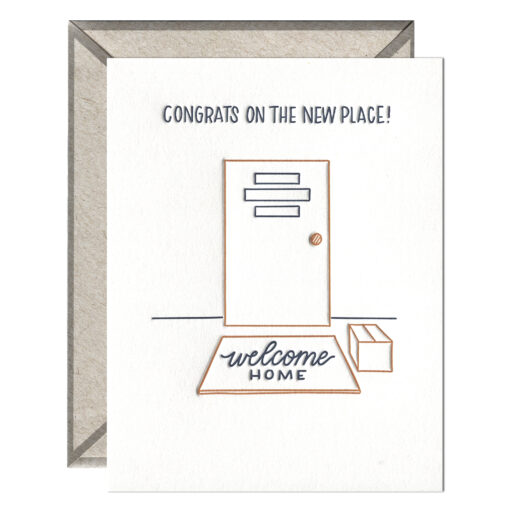 New Place Congrats Letterpress Greeting Card with Envelope