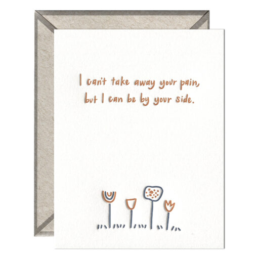 By Your Side Flowers Letterpress Greeting Card with Envelope