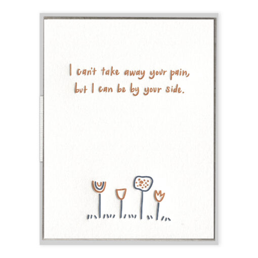 By Your Side Flowers Letterpress Greeting Card