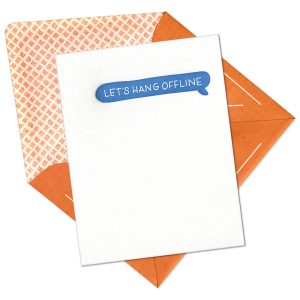 Let's Hang Offline Letterpress Greeting Card with Envelope