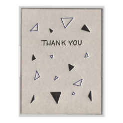 Thank You Triangles Letterpress Greeting Card with Envelope