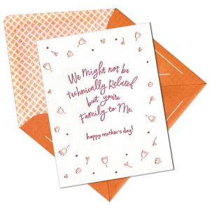 Family to Me Mother's Day Letterpress Greeting Card with Envelope