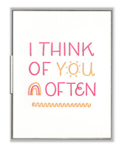 I Think of You Often Letterpress Greeting Card