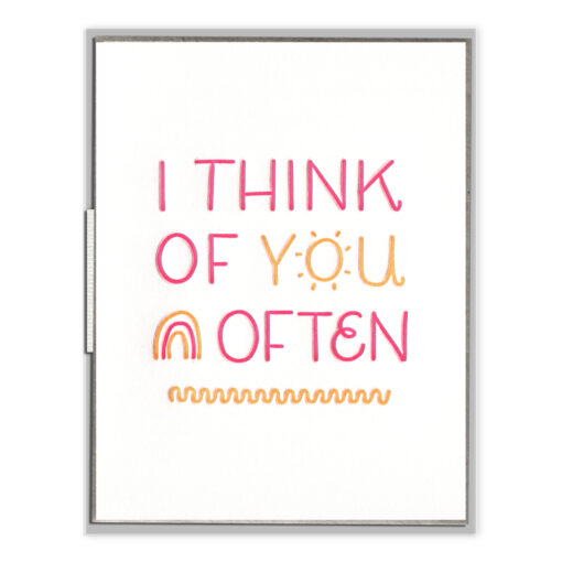 I Think of You Often Letterpress Greeting Card