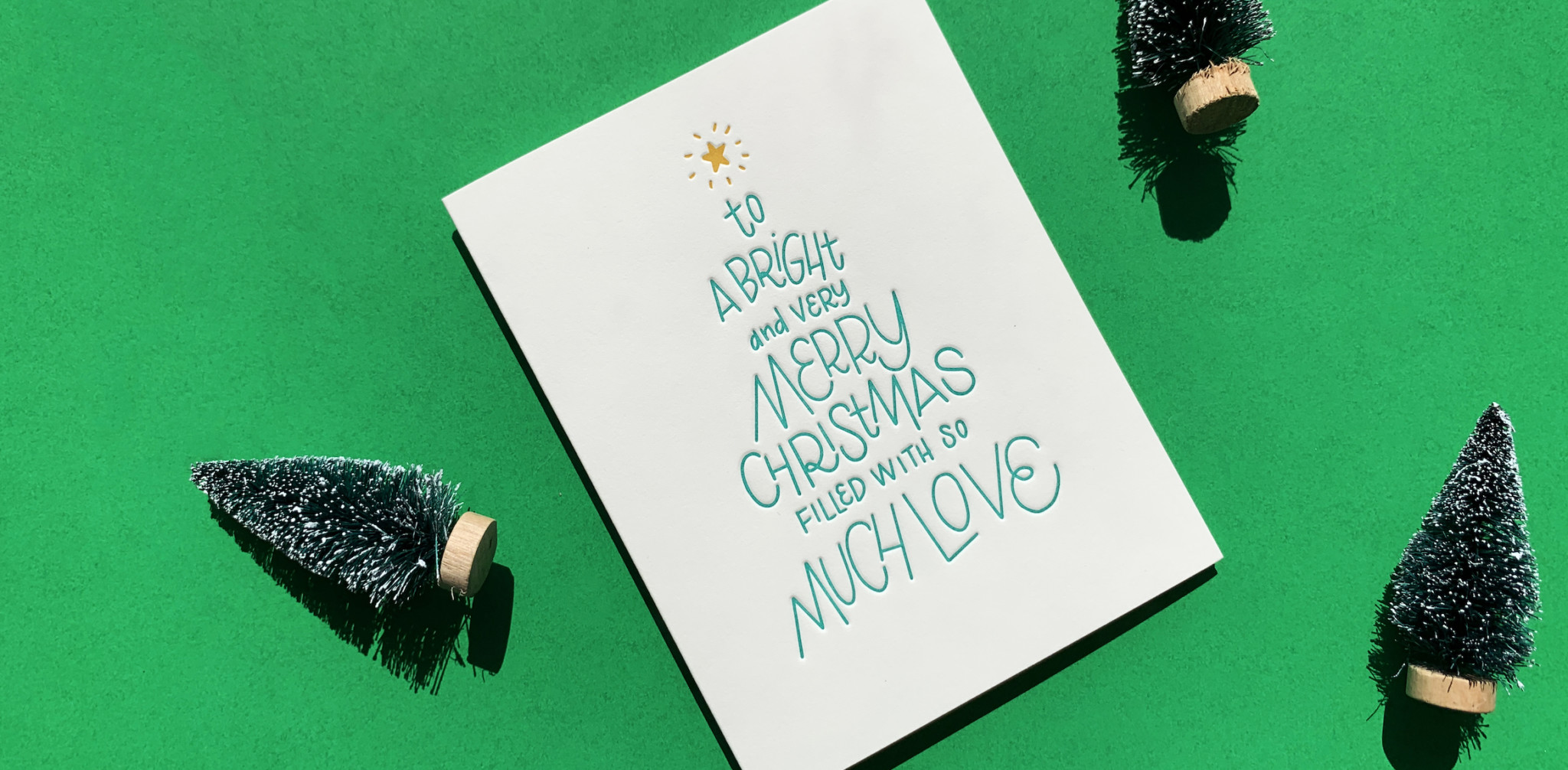 Greeting card reads to a bright and merry christmas filled with so much love.