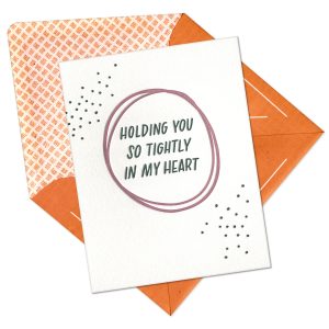 Holding You in My Heart Letterpress Greeting Card with Envelope