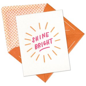 Shine Bright Letterpress Greeting Card with Envelope