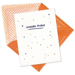Cheers to You Letterpress Greeting Card with Envelope