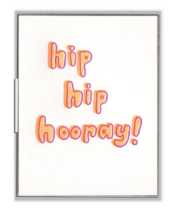Hip Hip Hooray Letterpress Greeting Card