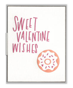 Sweet Valentine Wishes Letterpress Greeting Card with Envelope