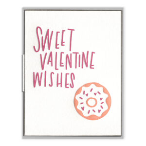 Sweet Valentine Wishes Letterpress Greeting Card with Envelope