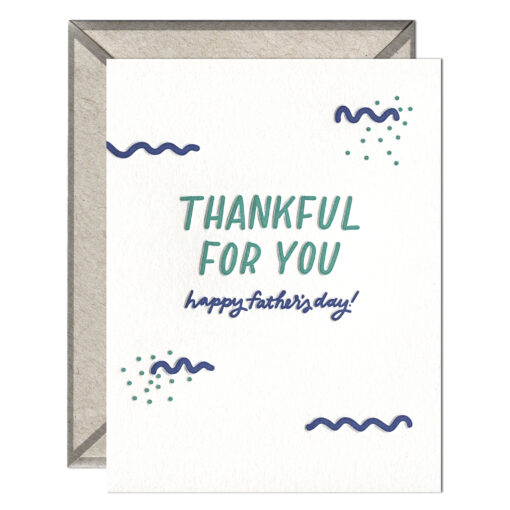 Thankful for You Letterpress Greeting Card with Envelope