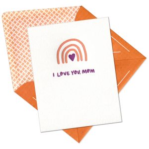 I Love You, Mom Letterpress Greeting Card with Envelope