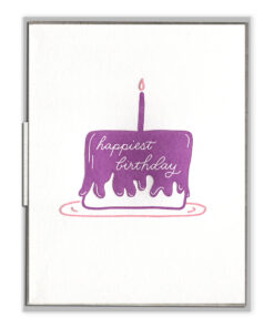 Happiest Birthday Cake Letterpress Greeting Card