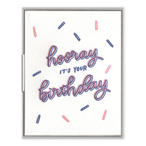 Birthday Hooray Letterpress Greeting Card