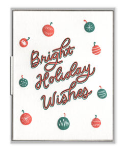 Bright Holiday Wishes Letterpress Greeting Card with Envelope