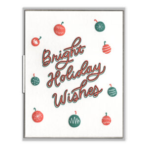 Bright Holiday Wishes Letterpress Greeting Card with Envelope