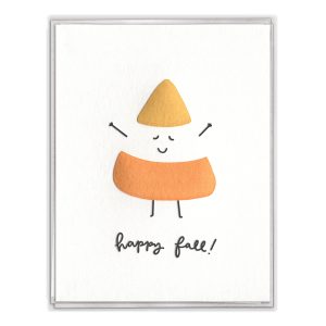 Happy Fall Candy Corn Letterpress Greeting Card Boxed Set of Six