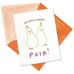 Perfect Pair Letterpress Greeting Card with Envelope