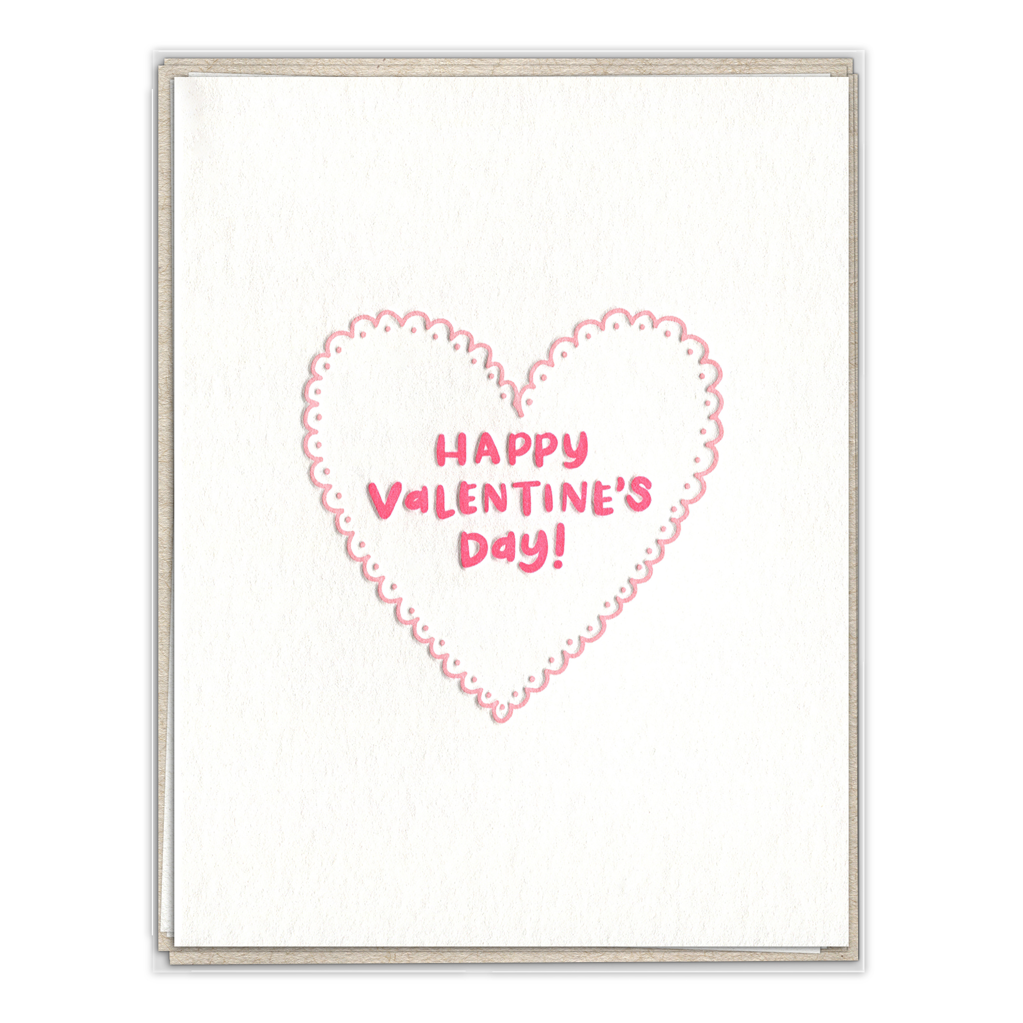 Valentine's Day Heart Letterpress Greeting Card Boxed Set of Six