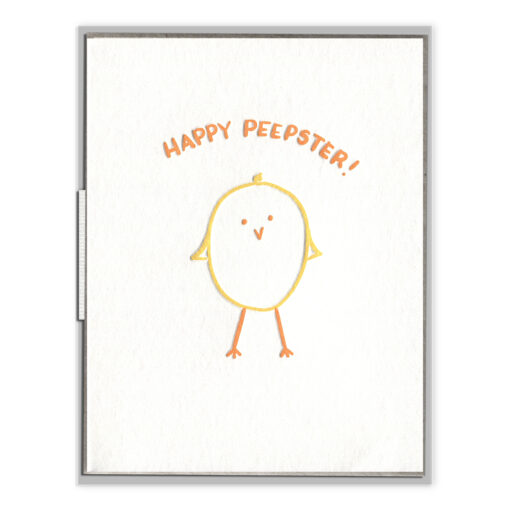Happy Peepster Letterpress Greeting Card with Envelope
