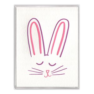 Easter Bunny Letterpress Greeting Card Boxed Set of Six