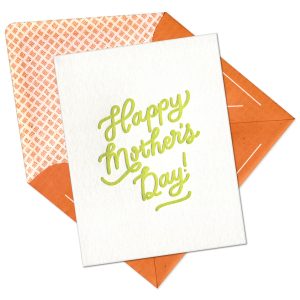 Happy Mother's Day Letterpress Greeting Card with Envelope